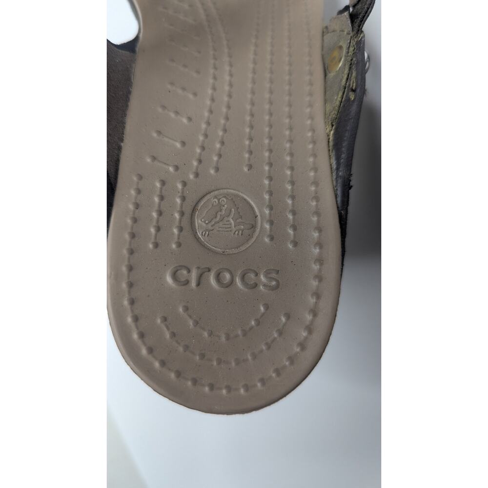 Crocs Cyprus Iv mushroom brown high heels slip on sandals comfort size 7 - Picture 6 of 12
